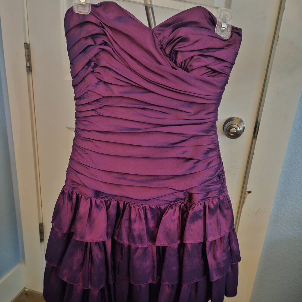 Betsey Johnson Taffeta Mini Evening Dress - Electric Purple